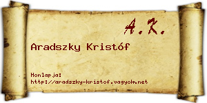Aradszky Kristóf névjegykártya