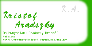 kristof aradszky business card